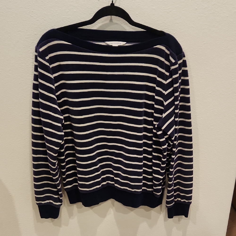 POPSUGAR Navy and Cream Striped Crewneck Sweater